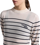 Cavalleria Toscana Damen Pullover Merino Stripe Jaquard FS26 Light Beige