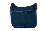Mattes Schabracke Dressur Cord Navy Lammfell vorne + Sitzbereich HW25