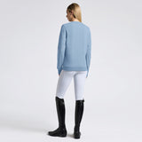 Cavalleria Toscana Damen Pullover Diagonal Crew Neck Hellblau FS25