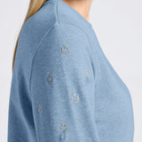 Cavalleria Toscana Damen Pullover Diagonal Crew Neck Hellblau FS25