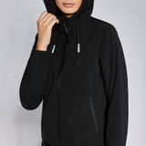 Cavalleria Toscana Revo Nylon Mesh Hooded Wind + Water Damenjacke schwarz