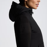 Cavalleria Toscana Damenjacke Hybrid Puffer/ Tech Knit Hooded Jacket Black HW25