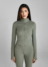 Aztec Diamond Define cropped fitted Jacket Sage