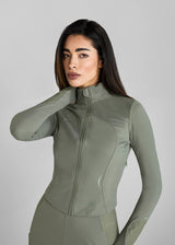 Aztec Diamond Define cropped fitted Jacket Sage