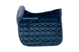 Mattes Schabracke Dressur Samt Navy Lammfell vorne + Sitzbereich HW25