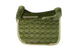 Mattes Schabracke Dressur Samt Olive Lammfell komplett HW25