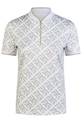 Pikeur Damenshirt Zip Polo The Core Print White/ Frosted Sage FS26