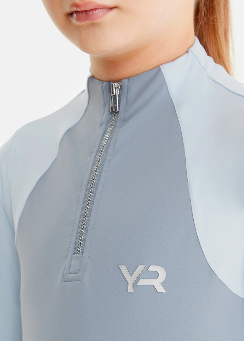 Aztec Diamond Young Rider Colour Block Long Sleeve Baselayer Blue