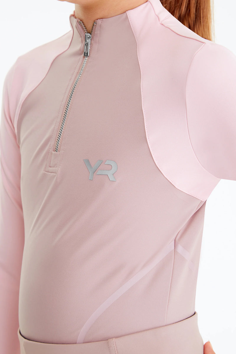 Aztec Diamond Young Rider Colour Block Long Sleeve Baselayer Pink