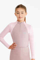 Aztec Diamond Young Rider Colour Block Long Sleeve Baselayer Pink