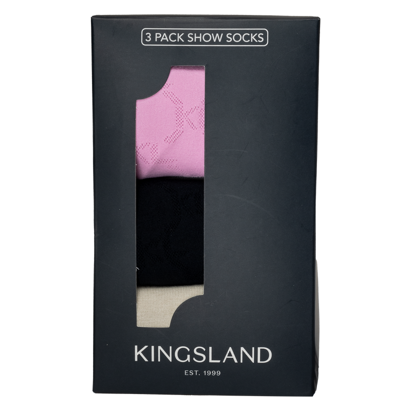 Kingsland Classic Show Socks 3er Set Beige/Pink/Black