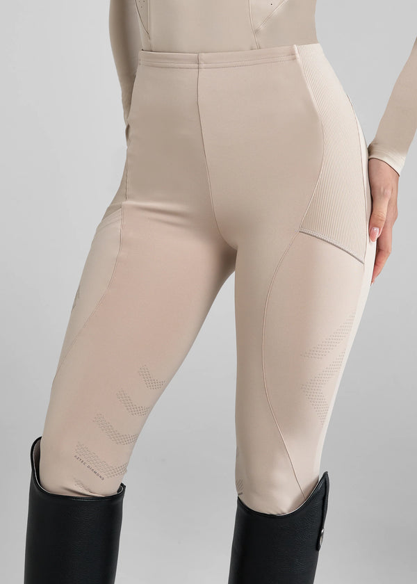 Aztec Diamond Core Leggins Knee Grip Beige