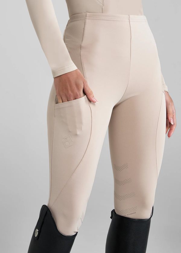 Aztec Diamond Core Leggins Knee Grip Beige