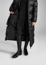 Aztec Diamond Heavy Quilted Long Puffer Black HW25