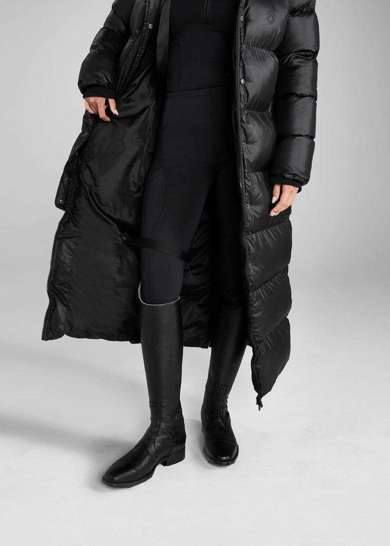 Aztec Diamond Heavy Quilted Long Puffer Black HW25