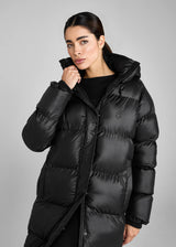Aztec Diamond Heavy Quilted Long Puffer Black HW25