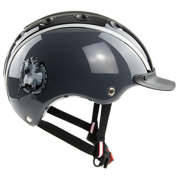 Casco Kinderreithelm Nori schwarz-grau glossy