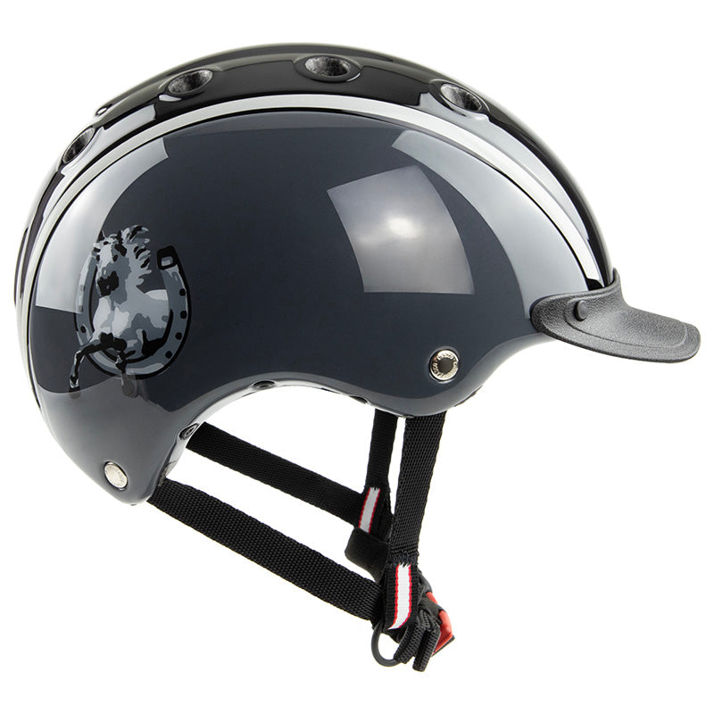 Casco Kinderreithelm Nori schwarz-grau glossy