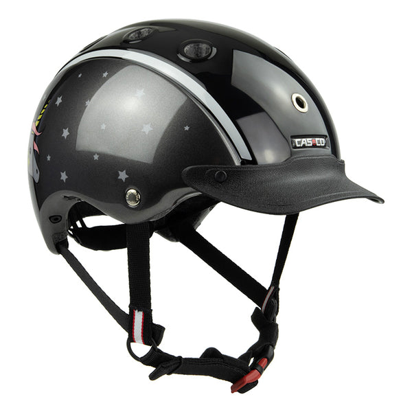Casco Kinderreithelm Nori schwarz-grau glossy