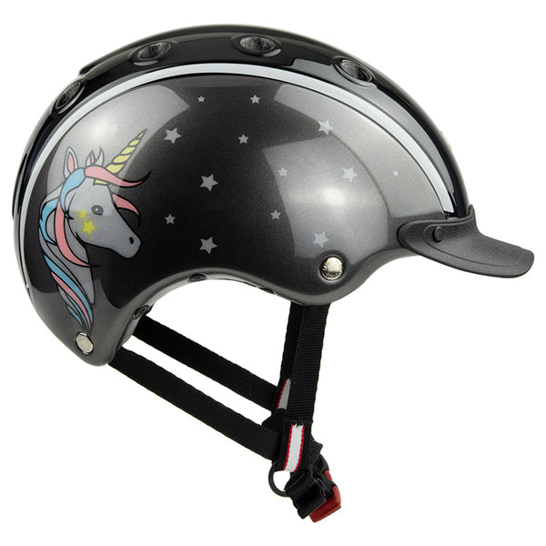 Casco Kinderreithelm Nori schwarz-grau glossy