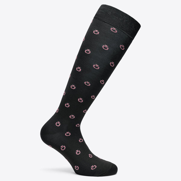Cavalleria Toscana Socken Mini CT Jacquard Logo Black/ Pink HW25