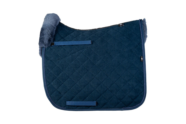Mattes Schabracke Dressur Cord Navy Lammfell komplett HW25
