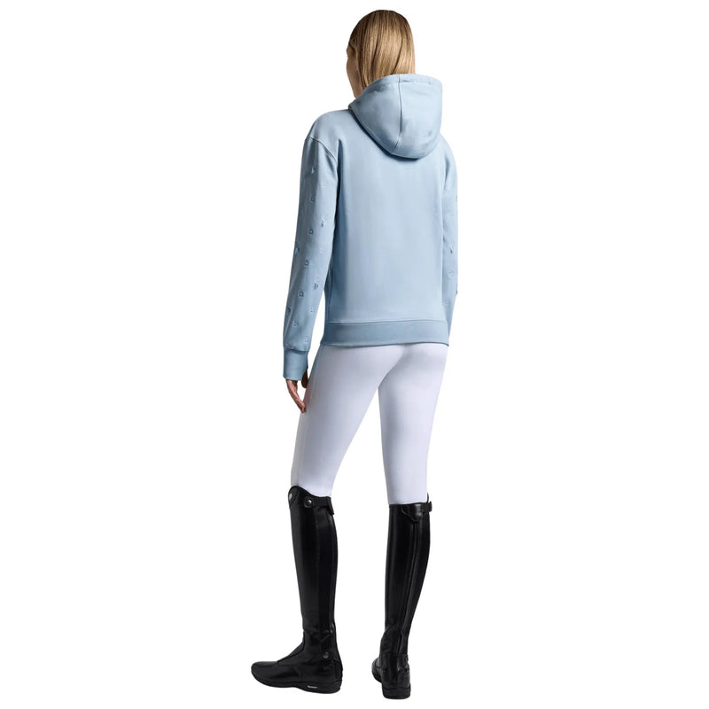 Cavalleria Toscana Damen Pullover Diagonal Zip Hoodie HellblauFS25