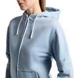 Cavalleria Toscana Damen Pullover Diagonal Zip Hoodie HellblauFS25