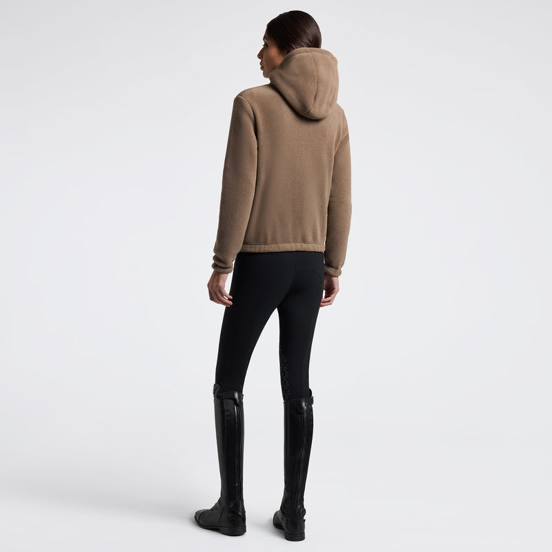 Cavalleria Toscana Damen Fleece Zip Hoodie Beige HW25