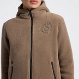 Cavalleria Toscana Damen Fleece Zip Hoodie Beige HW25