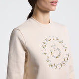 Cavalleria Toscana Damen Pullover Floral Embroidery FS26 light Beige