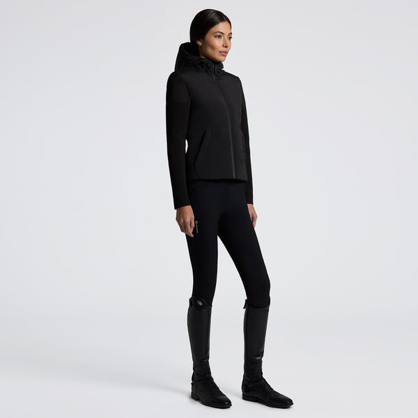 Cavalleria Toscana Damenjacke Hybrid Puffer/ Tech Knit Hooded Jacket Black HW25