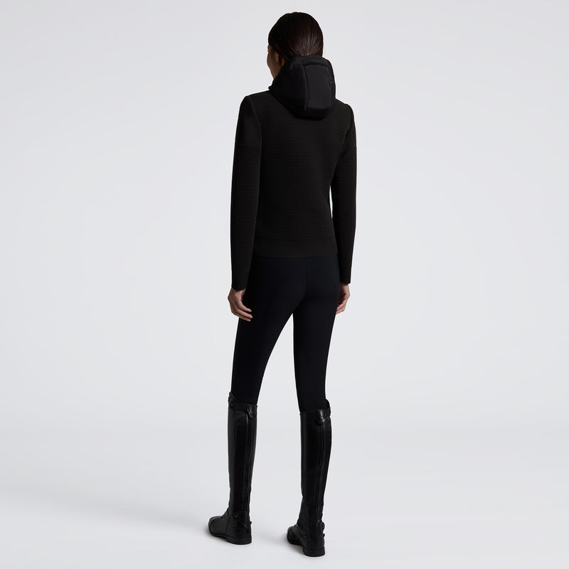 Cavalleria Toscana Damenjacke Hybrid Puffer/ Tech Knit Hooded Jacket Black HW25