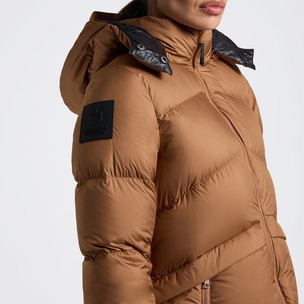 Cavalleria Toscana Damenjacke Hooded Down Padded Nylon Parka Brown HW25