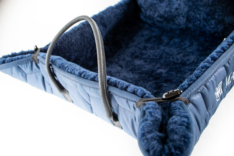 Mattes Hundebett Samt Navy/ Lammfell Navy HW25