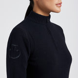 Cavalleria Toscana Damen Strickpullover CT Lambswool Half Zip Navy HW24