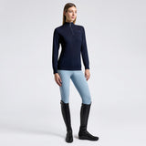 Cavalleria Toscana Damen Merinos Half Zip Turtleneck Sweater Navy FS25