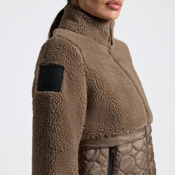 Cavalleria Toscana Damenjacke Teddy Fleece + Nylon Brown HW25