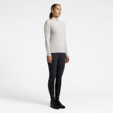 Cavalleria Toscana Damen Sweatshirt Pure Wool Halfzip Turtle Neck Beige HW25