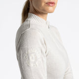 Cavalleria Toscana Damen Sweatshirt Pure Wool Halfzip Turtle Neck Beige HW25