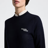 Cavalleria Toscana Damen Pullover Merino Crew Neck FS26 Blue