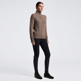 Cavalleria Toscana Damen Pullover Pure Wool Half Zip Turtleneck HW26 Brown