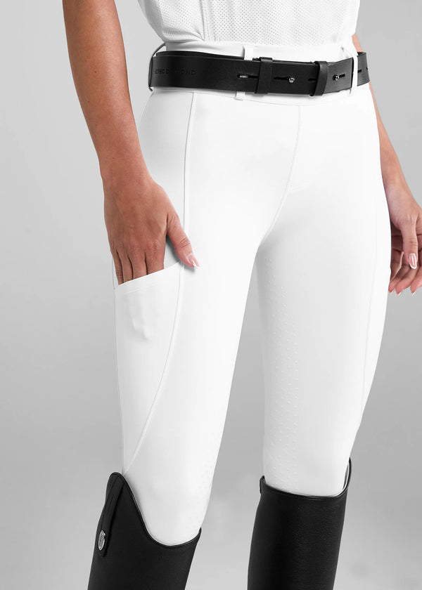 Aztec Diamond Cpmression Breeches Fullgrip White