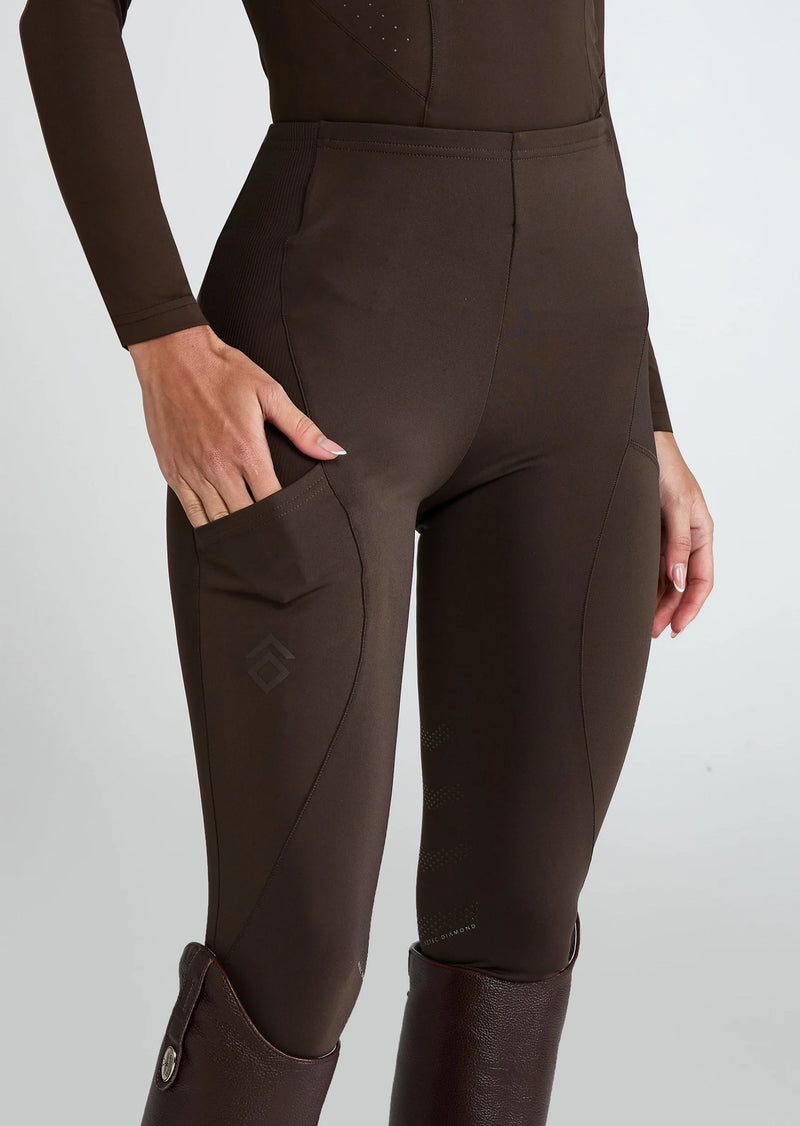 Aztec Diamond Core Leggins Knee Grip Chocolate