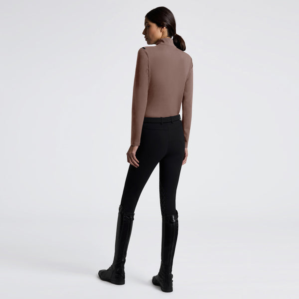 Cavalleria Toscana Jersey Fleece Half zip L/S Turtleneck Damen Marrone HW25
