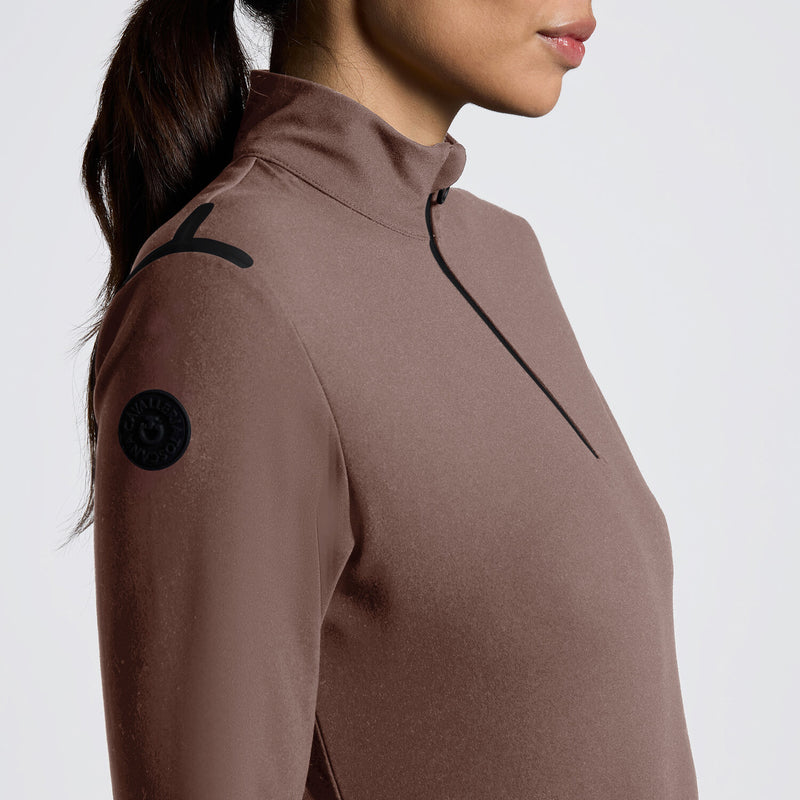 Cavalleria Toscana Jersey Fleece Half zip L/S Turtleneck Damen Marrone HW25
