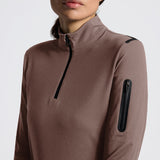 Cavalleria Toscana Jersey Fleece Half zip L/S Turtleneck Damen Marrone HW25