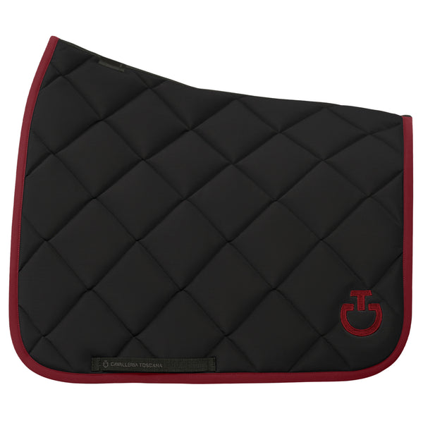 Cavalleria Toscana Dressurschabracke Diamond Quilted Jersey Black/Red HW25