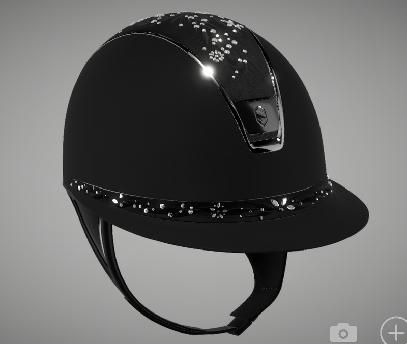 Samshield Reithelm Miss Shield 2.0 Shadowmatt Black Flower Swarovski Jewelry Black