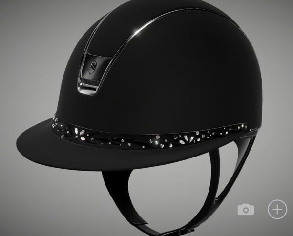 Samshield Reithelm Miss Shield 2.0 Black Matt Flower Swarovski Jewelry Black